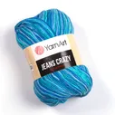 Пряжа YarnArt Jeans Crazy (8212) синий-бирюзовый принт