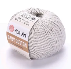 Пряжа Baby Cotton 451 Светлый-серый Yarnart