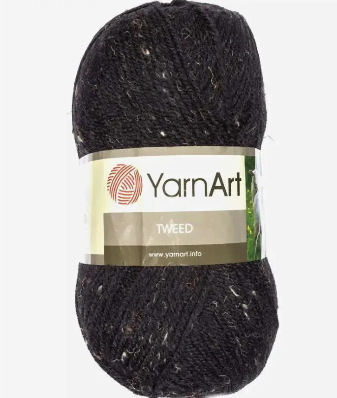 Пряжа YarnArt Tweed, 228 чёрный, 100 г.-0
