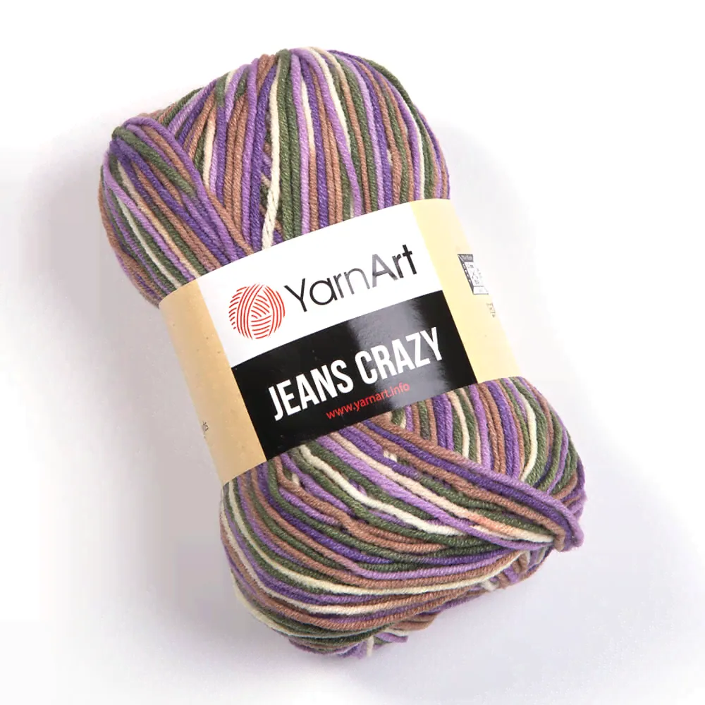 Пряжа YarnArt Jeans Crazy (7207) фиолетовый принт-0