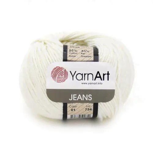 Пряжа YarnArt Jeans цвет 01