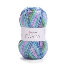 Пряжа Forza YarnArt - 5мотков(2607-белый-голубой-сиреневый-зеленый) 100гр, 420м, 75% шерсти и 25% полиамид. Пряжа для носков Ярнарт Форза