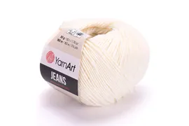 Пряжа/нитки YarnArt Jeans – цвет 03 молочный
