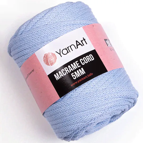 Пряжа Yarnart MACRAME CORD 5 MM 760 голубой-0