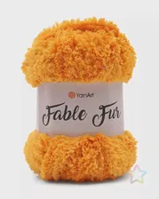 Пряжа YarnArt 'Fable Fur' 100гр 100м (100% микрополиэстер) (985 оранжевый) оранжевого цвета