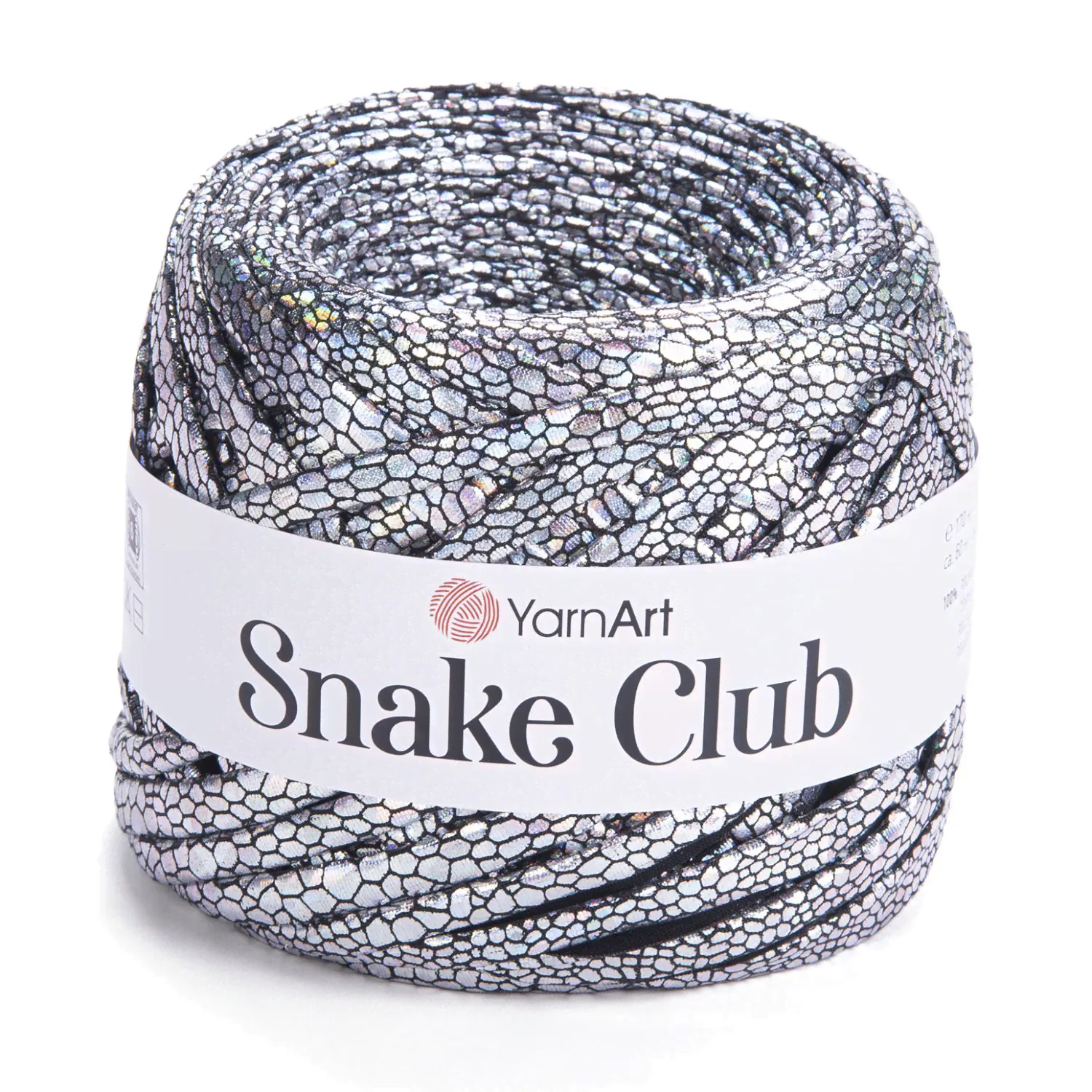 Пряжа Snake Club YarnArt - 5105 (серебряный), 100% полиэстер, (170г, 60м) нитки для ручного вязания-0