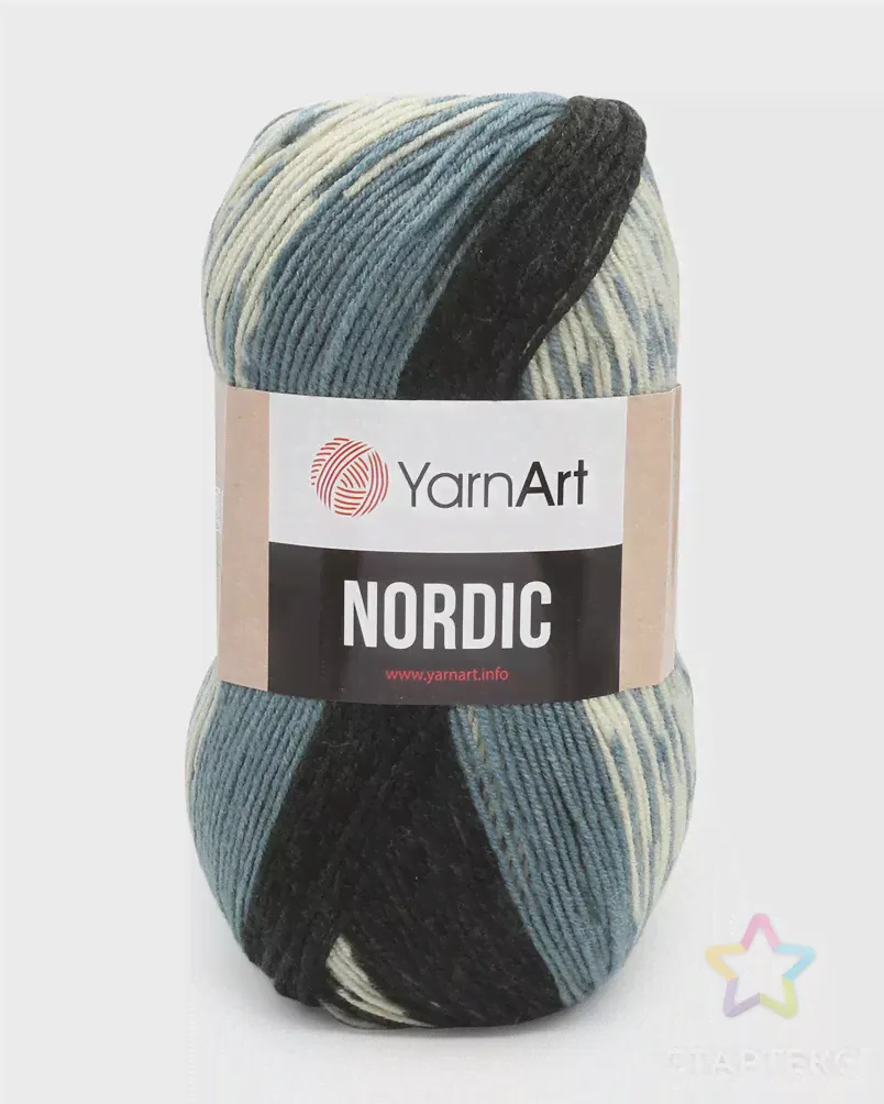 Пряжа YarnArt 'Nordic' 150гр 510м (20% шерсть, 80% акрил) (650 меландж) меландж-1