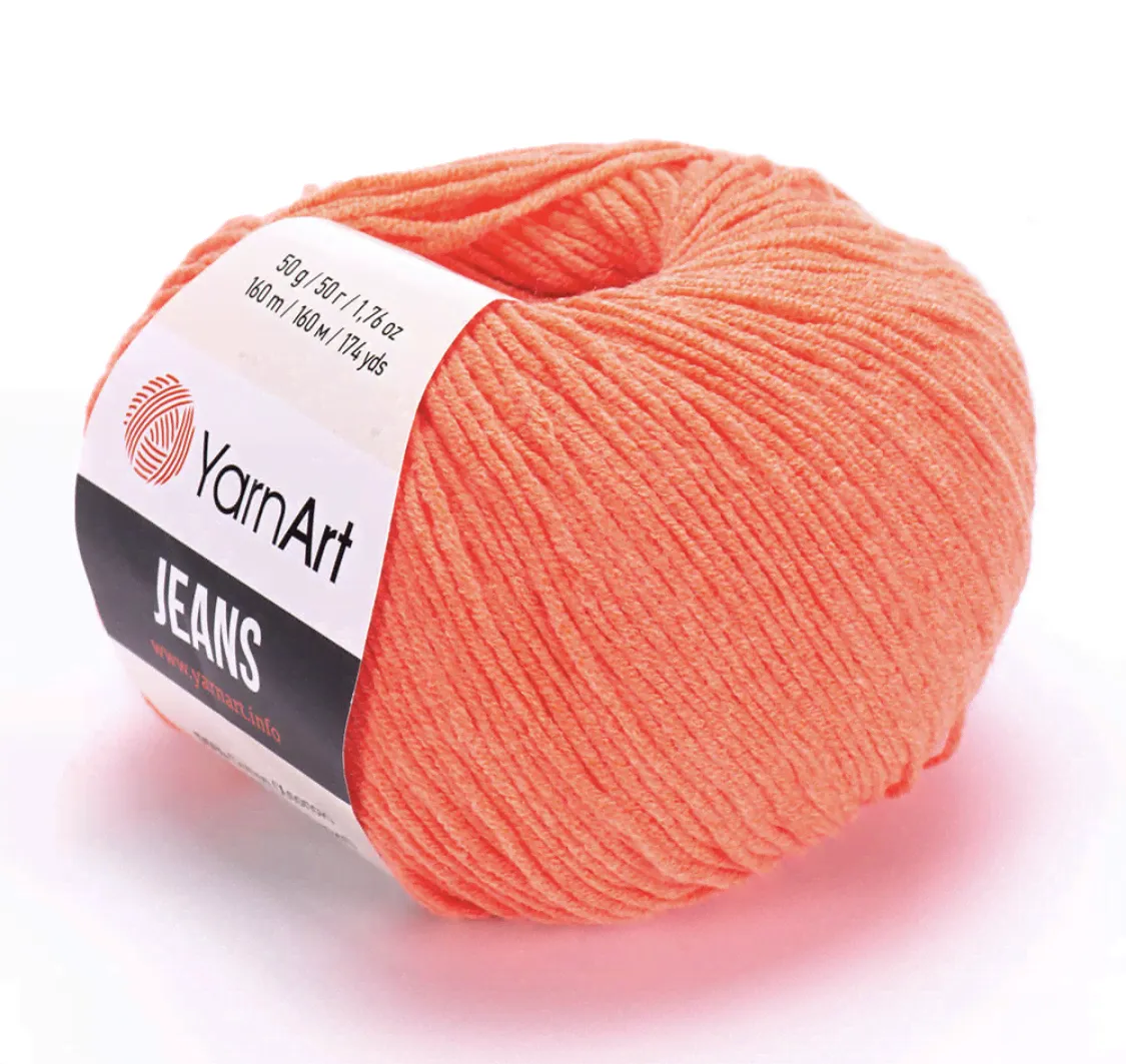 Пряжа Jeans 61 Коралл Yarnart-0