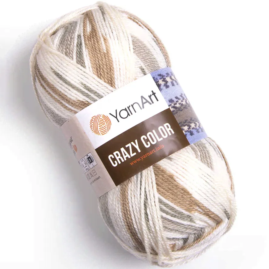 Пряжа Yarnart CRAZY COLOR 145 мол/беж