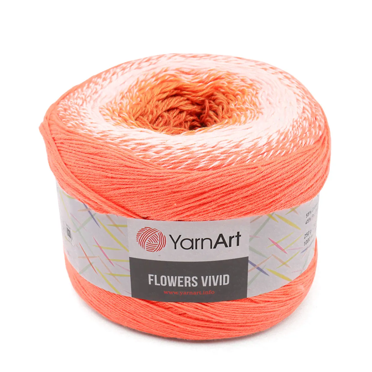 Пряжа YarnArt Flowers Vivid 250гр 1000м (55% хлопок, 45% полиакрил) (512 секционный)-0
