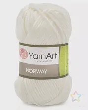 Пряжа YarnArt 'Norway' 100гр 105м (100% акрил) (150 белый) белого цвета