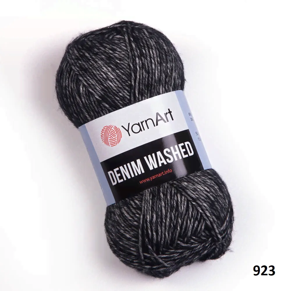 Пряжа YarnArt Denim Washed - 923 черный-0