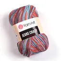 Пряжа YarnArt Jeans Crazy (8214) красно-голубой принт