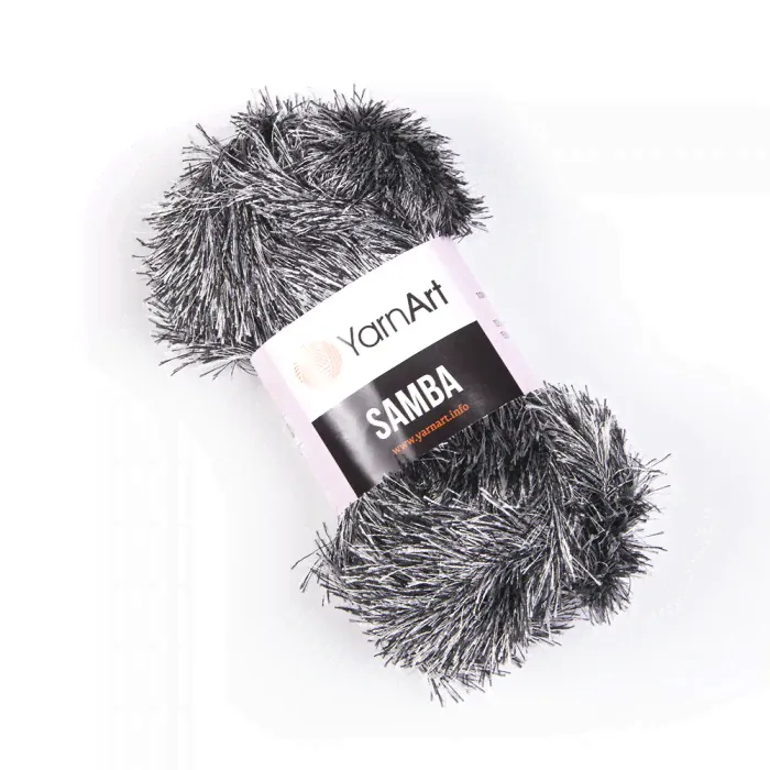 Пряжа Samba YarnArt. Цвет - k64 чернобурка. 100% полиэстер. 100 г, 150 м