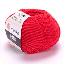 Пряжа YarnArt Jeans цвет алый 26