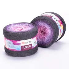 Пряжа YarnArt Flowers цвет 276 розовый-сирень-серый