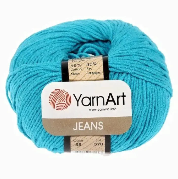 Пряжа YarnArt Jeans 55 (бирюза)