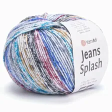 Пряжа для вязания YARNART "JEANS SPLASH" (№942) Синий/серый/малиновый
