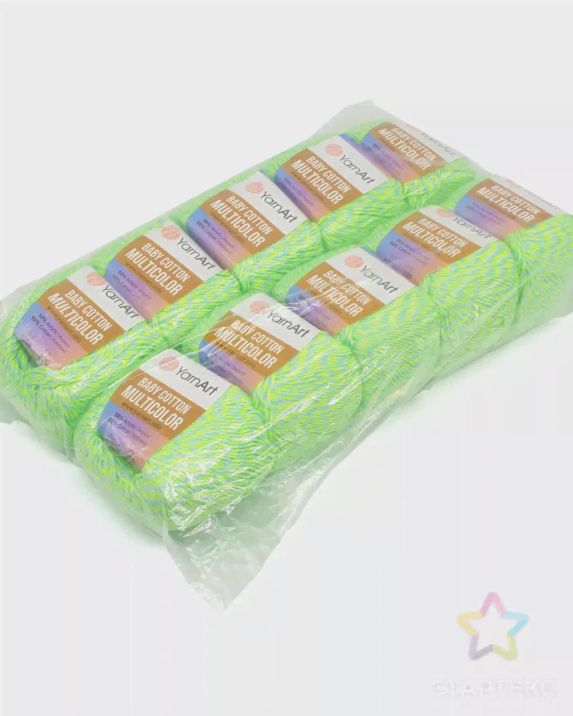 Пряжа YarnArt 'Baby cotton multicolor' 50гр 165м (50% хлопок, 50% акрил) (5206) 5206-2