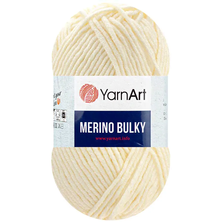 Пряжа YarnArt "MERINO DE LUXE / 50" (100 г) 502 (молочный)