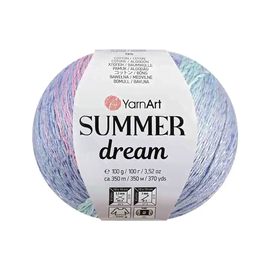 Пряжа YarnArt "SUMMER DREAM" (100 г) 4302 (сиреневый/голубой/бирюзовый)-0