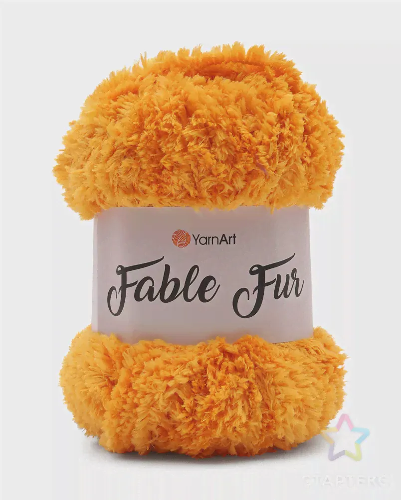 Пряжа YarnArt 'Fable Fur' 100гр 100м (100% микрополиэстер) (985 оранжевый) оранжевого цвета-2