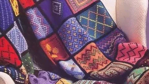 Пледы из квадратов крючком