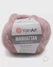 Пряжа YarnArt 'Manhattan' 50гр 200м (56% металлик, 7% шерсть, 7% вискоза, 30% акрил) (909 розовый) розового цвета