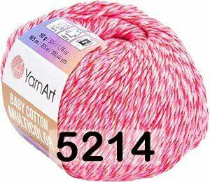 Пряжа YarnArt BABY COTTON MULTICOLOR 5214 розово-красный-0