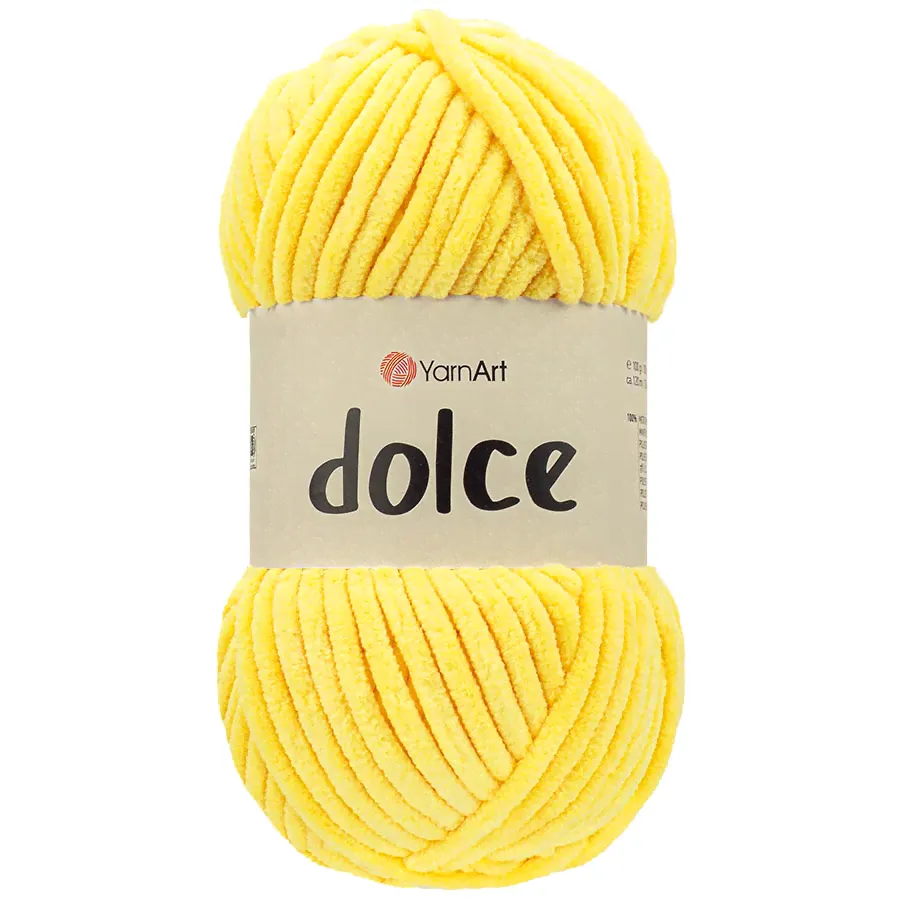 Пряжа YarnArt "DOLCE" (Ярнарт Дольче) 761 (яр.желтый) 120 м /100 г