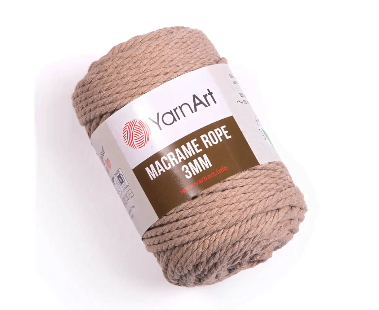 YarnArt Macrame Rope 3mm №768 (кофе с молоком)
