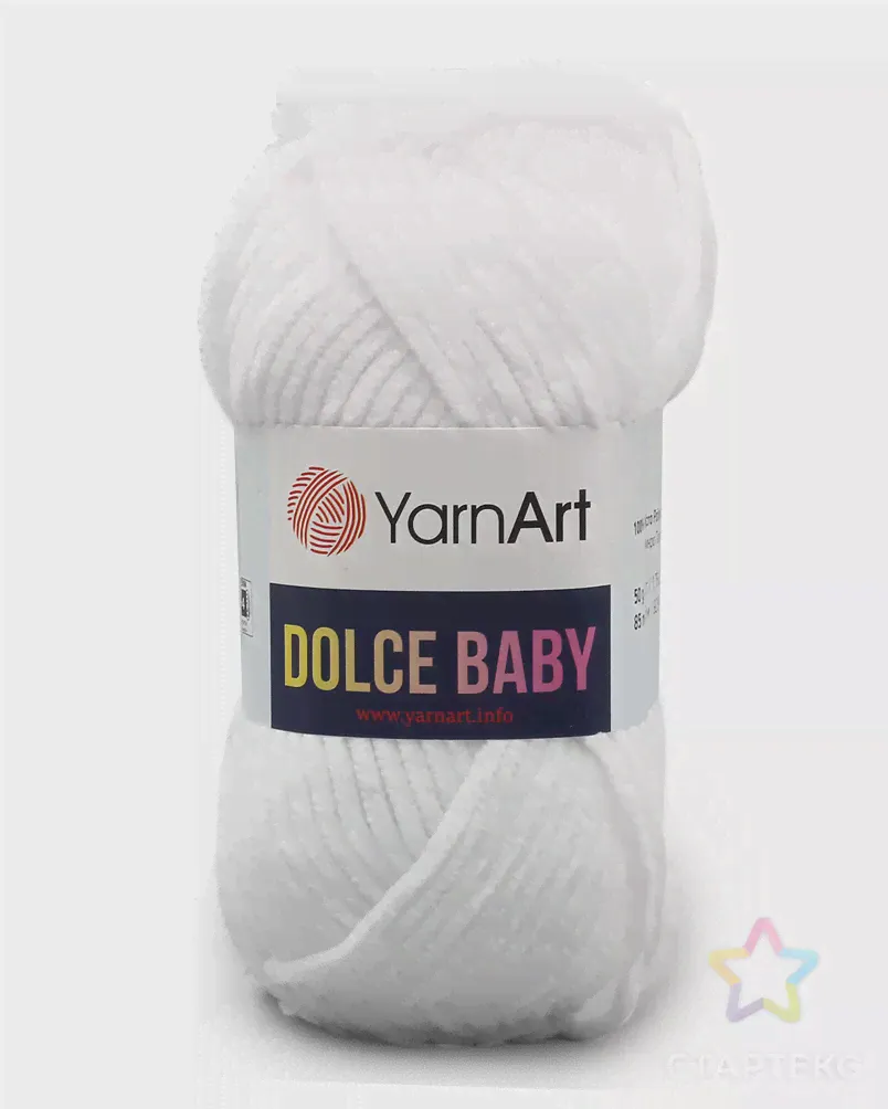 Пряжа YarnArt 'Dolce Baby' 50гр 85м (100% микрополиэстер) (741 белый) белого цвета-0