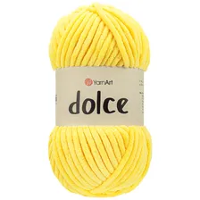 Пряжа YarnArt "DOLCE" (Ярнарт Дольче) 761 (яр.желтый) 120 м /100 г