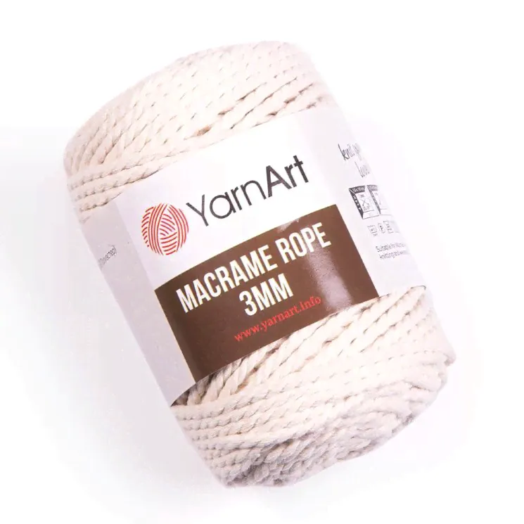 YarnArt Macrame Rope 3 mm 752 (молочный)