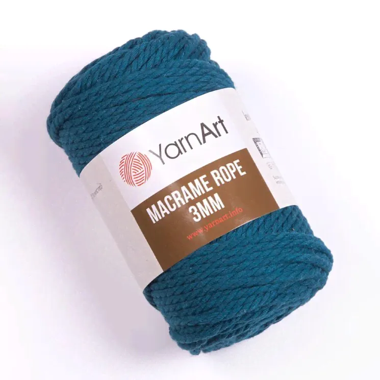 Пряжа YarnArt Macrame Rope 3mm цвет 789 морская волна
