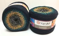 Пряжа Yarnart Flowers (263 серый-желтый-т.синий-черный)