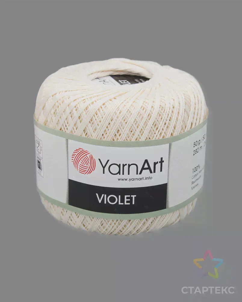 Пряжа YarnArt 'Violet' 50гр 282м (100% мерсеризованный хлопок) (6194 светло-бежевый) светло-бежевого цвета-0