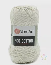 Пряжа YarnArt 'Eco Cotton' 100гр 220м (80% хлопок, 20% полиэстер) (762 кремовый) кремового цвета