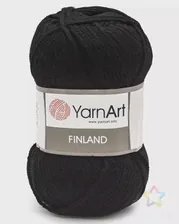 Пряжа YarnArt 'Finland' 100гр 200м (100% акрил) (30 черный) черного цвета