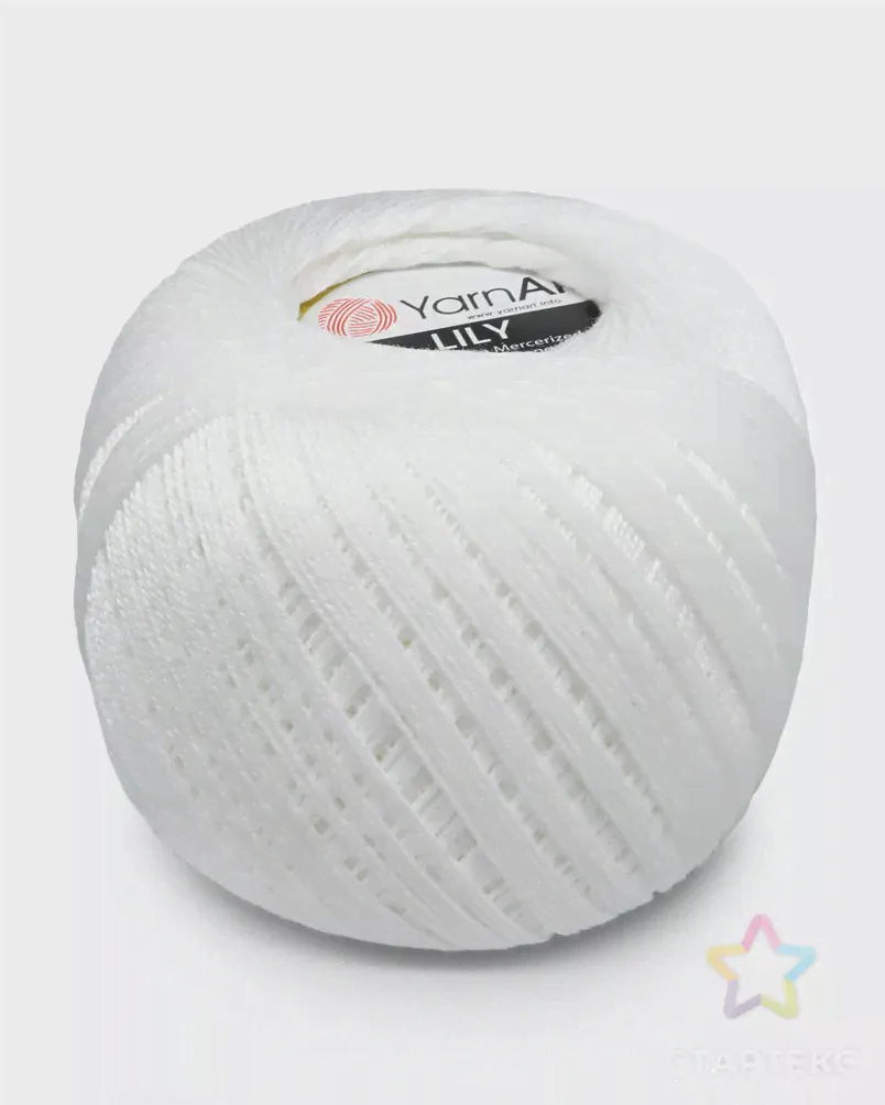 Пряжа YarnArt 'LILY' 50гр 225м (100% хлопок) (1000 белый) белого цвета-0