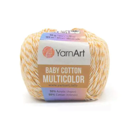 Пряжа YarnArt Baby cotton multicolor 50гр 165м (50% хлопок, 50% акрил) (5203)