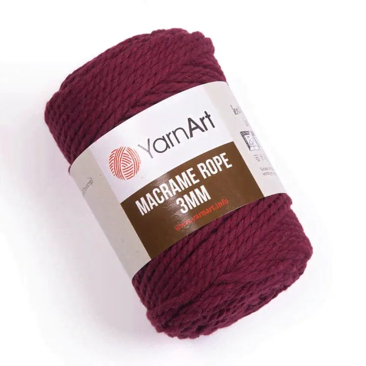Пряжа YarnArt Macrame Rope 3mm цвет 781 бордо