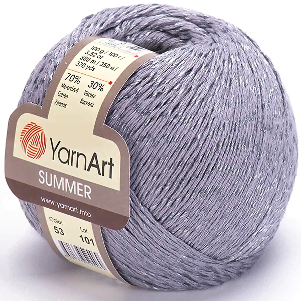 Пряжа Yarnart SUMMER 53 сине-серый