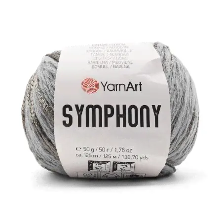 Пряжа YarnArt Symphony 50гр 125м (80% хлопок, 20% вискоза) (2108 темно-серый)-0