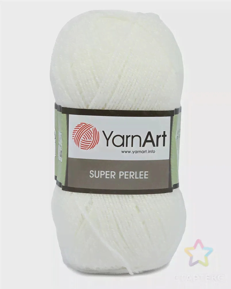 Пряжа YarnArt 'Super Perlee' 100гр 400м (100% акрил) (150 белый) белого цвета-1