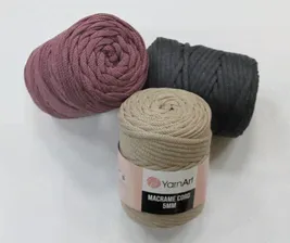 Пряжа YarnArt Macrame Cord 5mm, 60% хлопок, 40% вискоза и полиэстер, 500гр/85м
