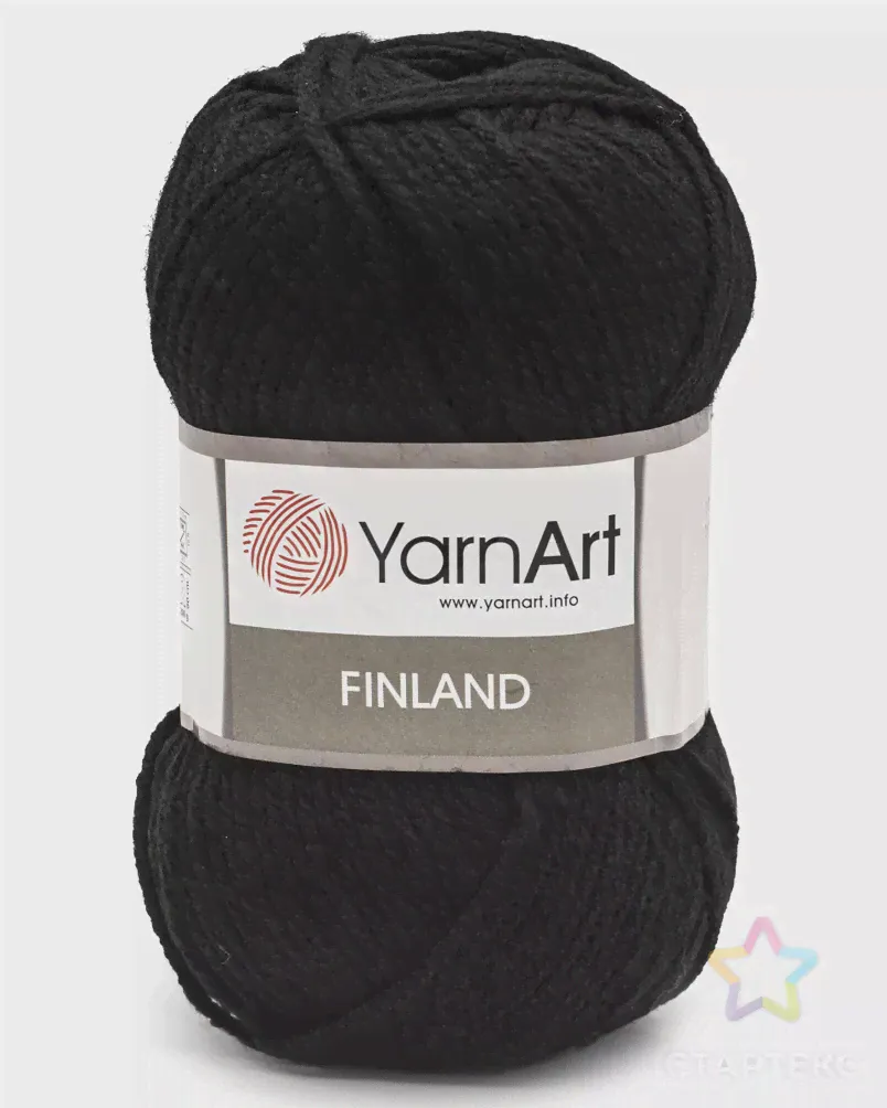 Пряжа YarnArt 'Finland' 100гр 200м (100% акрил) (30 черный) черного цвета
