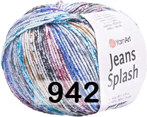 Пряжа YarnArt Jeans Splash 942 сине-красно-черный-0