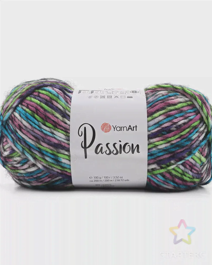 Пряжа YarnArt 'Passion' 100гр 200м (20% шерсть, 80% акрил) (1250 принт) принт