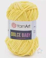 Пряжа YarnArt 'Dolce Baby' 50гр 85м (100% микрополиэстер) (761 желтый) желтого цвета